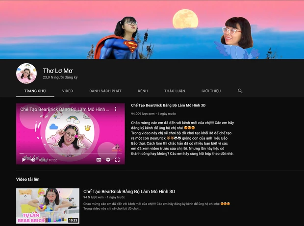 Kênh YouTube mới của Thơ Nguyễn 