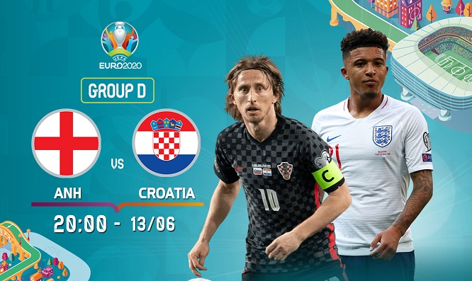 VTVcab ON trực tiếp trận đấu giữa đội tuyển Anh và Croatia vào lúc 20:00 ngày 13/06 trên kênh VTV6