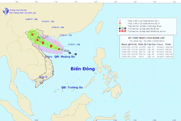 Ảnh: Trung tâm Dự báo khí tượng thủy văn quốc gia.