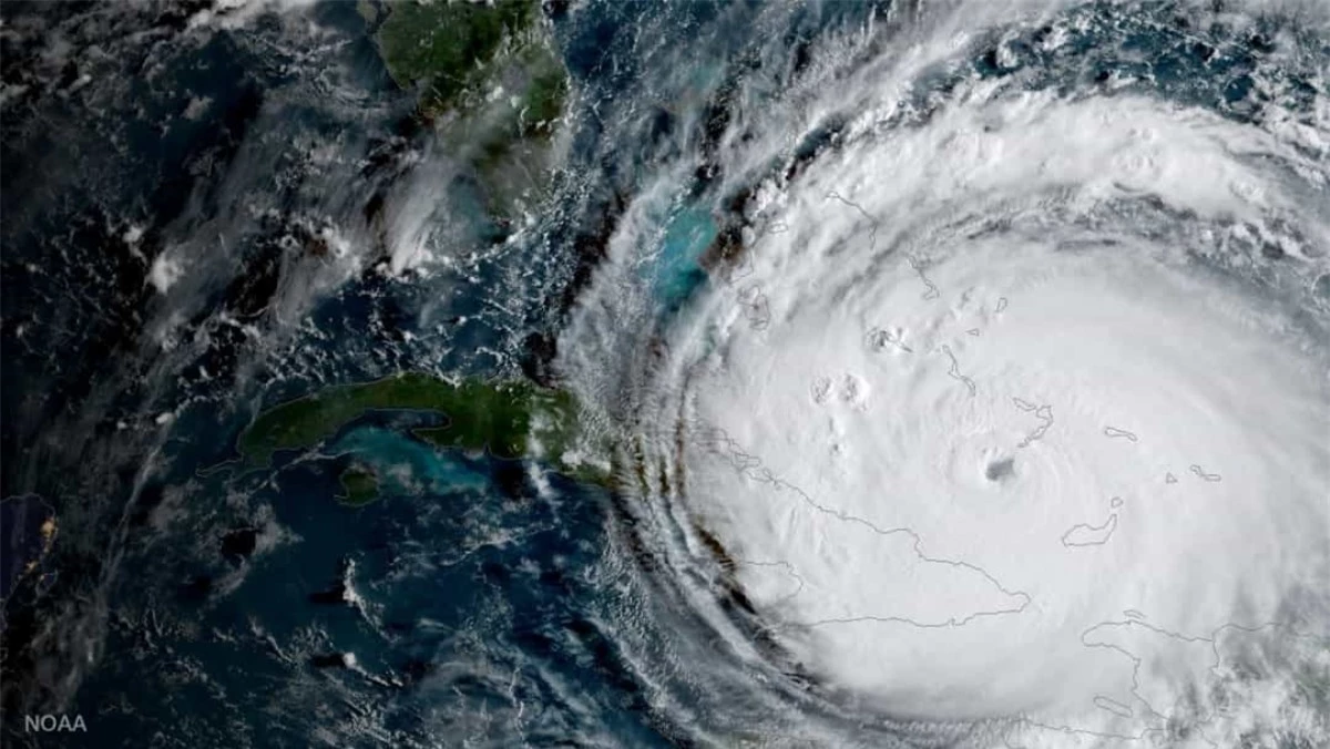Cơn bão Irma cấp 5 đang tiến về phía Florida, Mỹ khi nhìn từ không gian.
