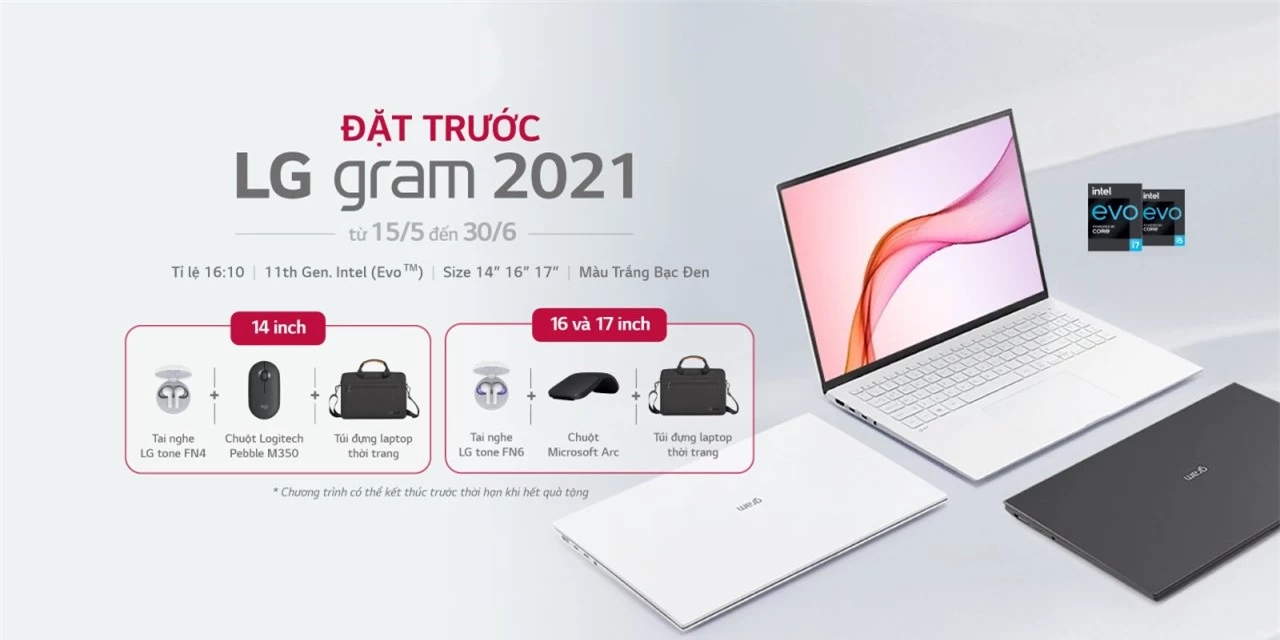 LG gram 2021 ra mắt tại Việt Nam: nặng từ 999g, pin liên tục 22,5 giờ, giá khởi điểm 34,9 triệu đồng
