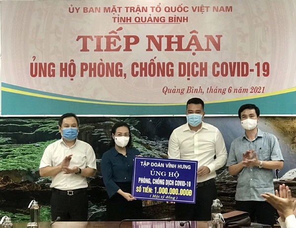 Tập đoàn Vĩnh Hưng ủng hộ quỹ phòng chống dịch covid-19 1 tỷ đồng