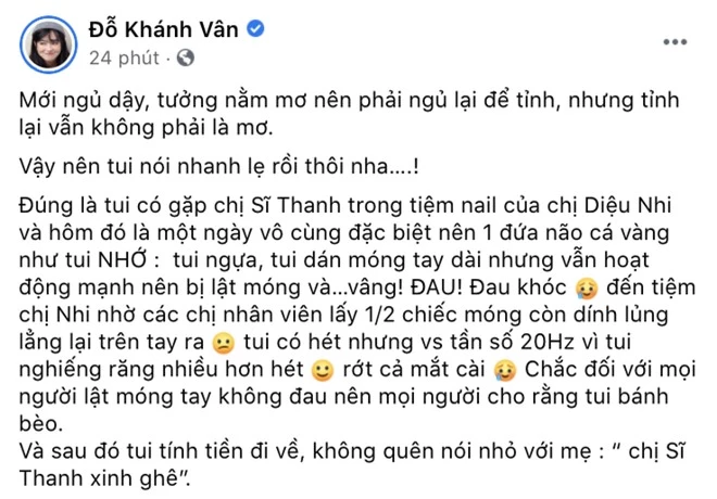 Sĩ Thanh - Khánh Vân đồng loạt lên tiếng về tin đồn choảng nhau ở tiệm nail, nhưng sao ông nói gà bà nói vịt thế này? - Ảnh 4.