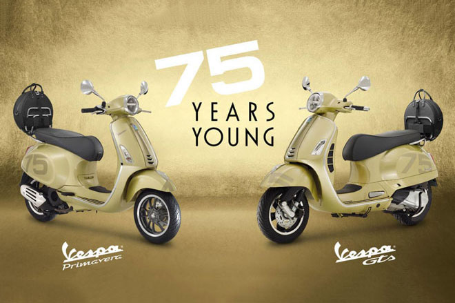 Ngắm Vespa Primavera 150 i-Get ABS 75th Anniversary và GTS 300 HPE 755 Aniversary, giá từ 118 triệu