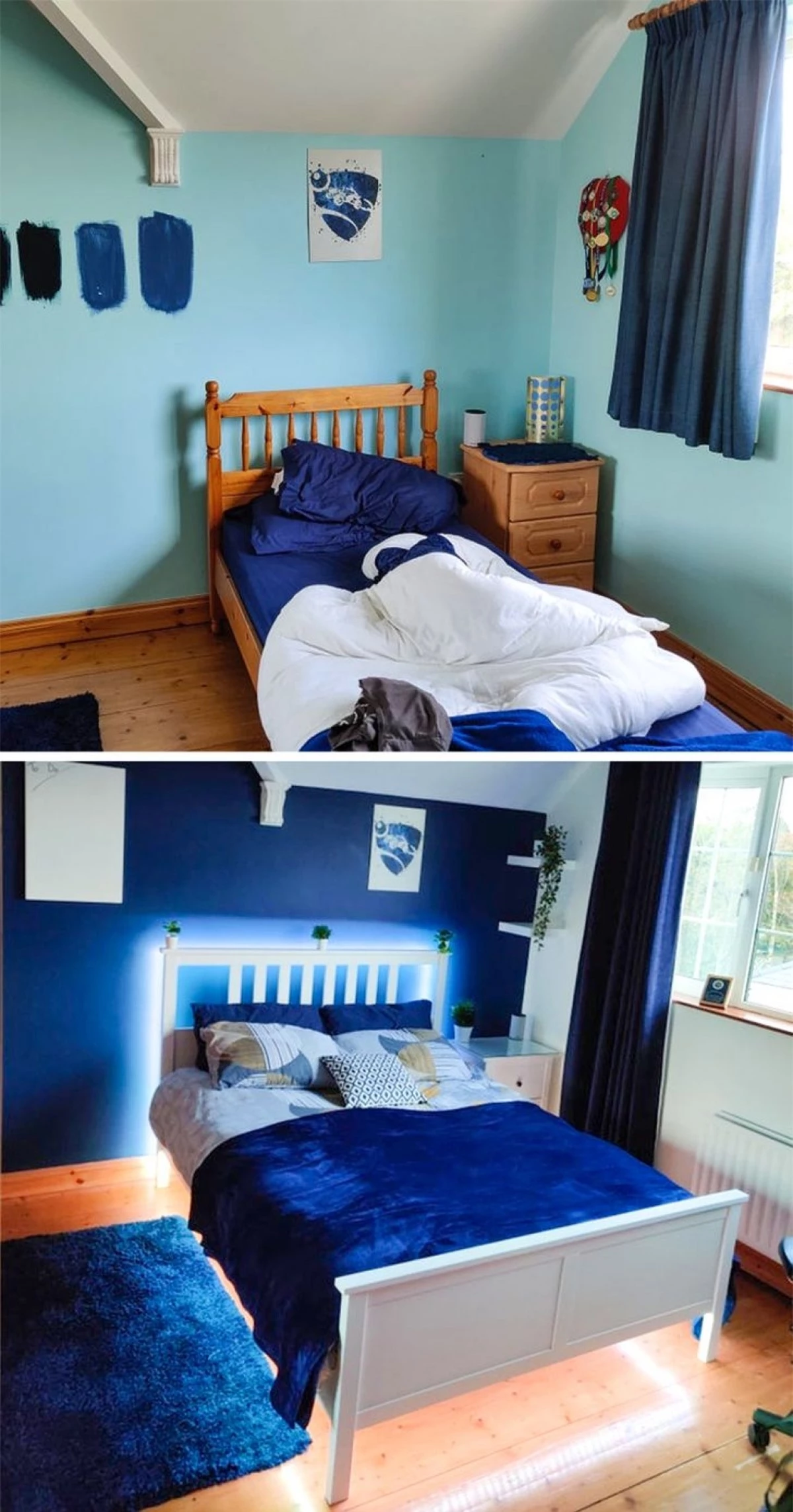 Phòng ngủ trước và sau quá khác biệt nhờ ý tưởng thông minh và sáng tạo./.