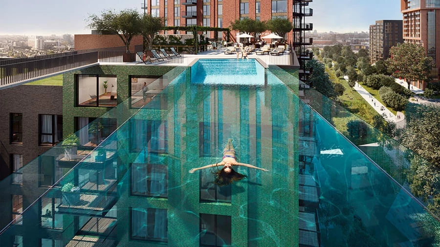 Trong khi đó, nhà phê bình Oliver Wainwright của tờ Guardian nhắc nhở rằng: "Những cư dân ở căn hộ tầm trung trong dự án có cửa sổ tầm nhìn thẳng ra hồ bơi, nhưng lại không thể vào bể bơi này". Ảnh: CNN.