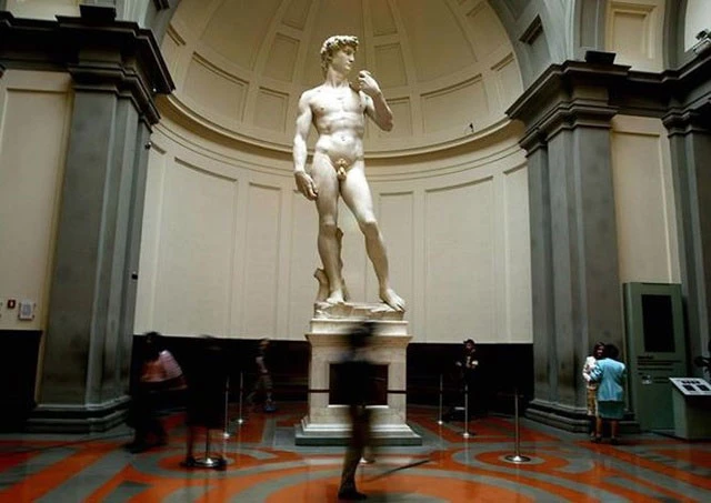 Theo lời thỉnh cầu của Michelangelo, người ta quyết định đặt pho tượng David ở sảnh tòa nghị chính thành phố Florence. Chập tối 14/5/1504, tượng David được chuyển ra khỏi xưởng. Cơ thể trần trụi của David khiến người dân Florence ngượng ngùng. Đêm đến, một số người còn ném đá vào tượng. Nhà chức trách Florence buộc phải thực hiện biện pháp bảo vệ. Trưa 18/5, pho tượng được chuyển đến địa điểm chỉ định.