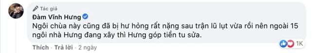 Đàm Vĩnh Hưng chính thức lên tiếng khi bị chỉ trích gay gắt vì dùng tiền cứu trợ miền Trung để đi sửa chùa ở Nghệ An - Ảnh 3.