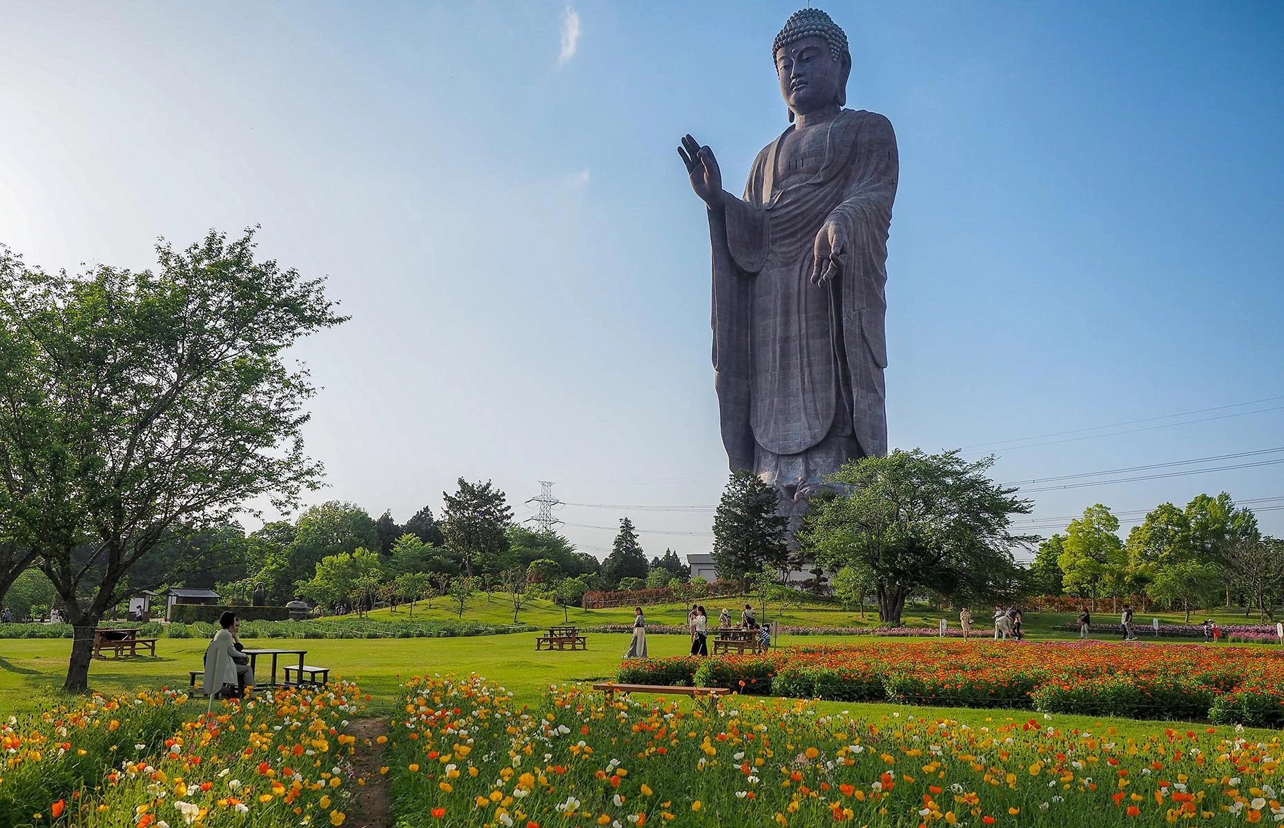 Ushiku Daibutsu, Ibaraki, Nhật Bản: Là bức tượng cao nhất thế giới từ năm 1993 đến 2002, Ushiku Daibutsu có tổng chiều cao 120 m, bao gồm cả chân đế và đài sen. Công trình có một tầng quan sát và 3 tầng khác đóng vai trò như một bảo tàng. Tượng đồng Ushiku Daibutsu được xây dựng để kỷ niệm ngày sinh của nhà sư Shinran, người đã thành lập Jōdo Shinshū, nhánh Phật giáo phát triển rộng ở Nhật Bản. Ảnh: Eedology.