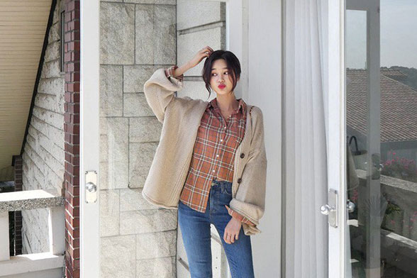 Công thức mix áo cardigan chuẩn như gái Hàn