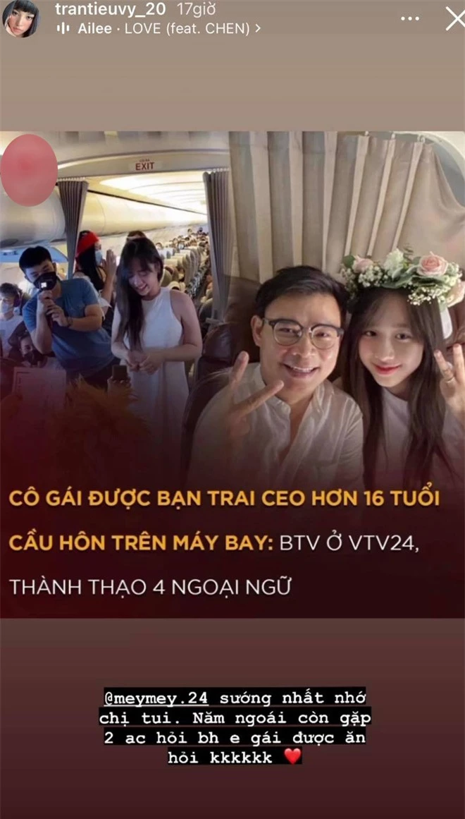 Hoa hậu Tiểu Vy chúc mừng mỹ nhân VTV Hà My được triệu phú công nghệ cầu hôn trên máy bay - Ảnh 3.