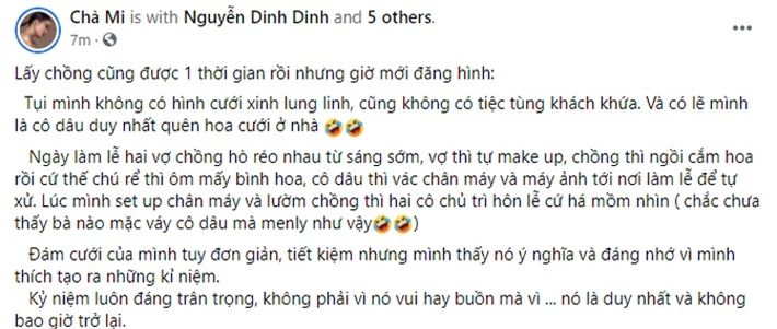 Á quân Vietnam's Next Top Model Chà Mi tung toàn bộ ảnh trong đám cưới đơn giản bên ông xã gốc Hoa - Ảnh 1.