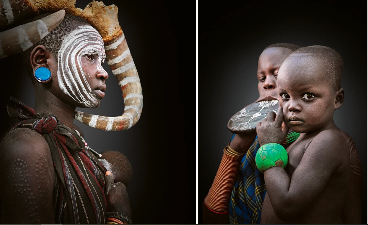Chăn nuôi gia súc là một trong những nguồn sống để tồn tại quan trọng nhất của người Mursi và Surma ở Ethiopia. Những chiếc sừng gia súc mà nhiều phụ nữ đeo, không chỉ là trang sức mà còn phản ánh thái độ của bộ lạc đối với động vật. Trước đây, sừng còn được dùng làm tiền tệ. Ngoài ra, trong văn hóa của người Mursi, họ rất coi trọng đồ trang sức. Trang sức phản ánh tài năng, nỗ lực và sự sáng tạo của người đeo. Việc đeo đĩa vào môi là một nghi thức. Kích thước của chiếc đĩa được cho là để xác định giá trị cô dâu khi kết hôn.