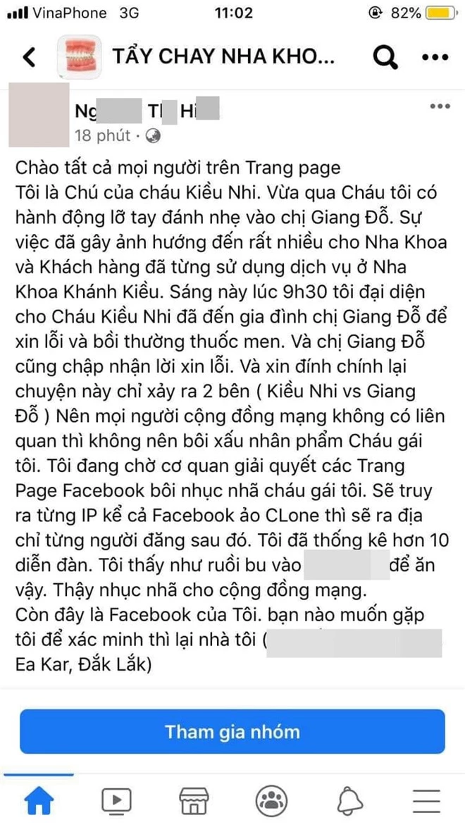 Người nhà nha khoa Khánh Kiều bị khủng bố suốt đêm, chồng khách hàng bị tát kêu gọi dân mạng kiềm chế - Ảnh 4.