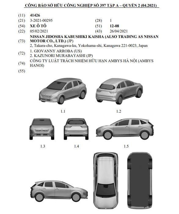 Nissan Note Aura được đăng ký kiểu dáng công nghiệp ở Việt Nam ảnh 2