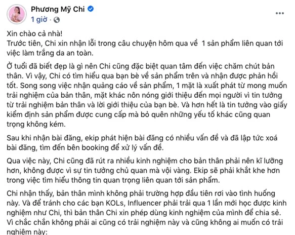 Phương Mỹ Chi bị chỉ trích vì PR quá lố sản phẩm chưa rõ nguồn gốc, lập tức phải lên tiếng xin lỗi và hành động dứt khoát trên MXH - Ảnh 4.