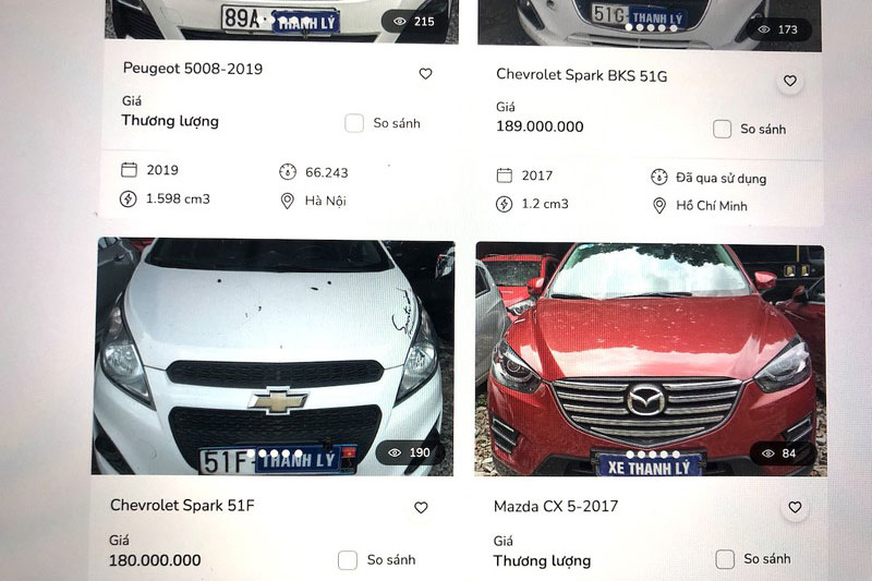 Ngân hàng lại thanh lý ô tô chỉ từ 100 triệu/chiếc