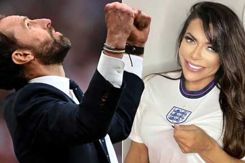 Miss BumBum ăn vận táo bạo mừng đội tuyển Anh đánh bại Đức