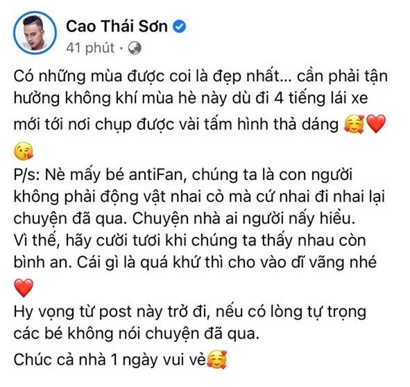 Cao Thái Sơn mỉa mai “động vật ăn cỏ” để chỉ trích anti-fan, khẳng định không lập nick ảo để cạnh khóe ai - Ảnh 2.