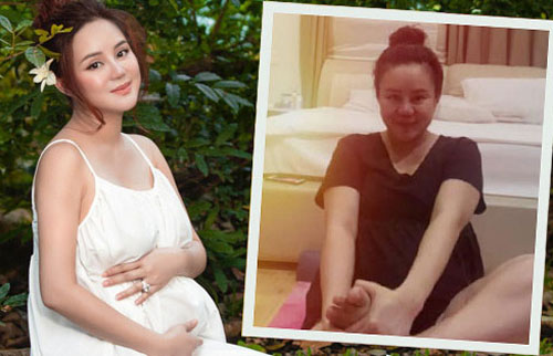 Vy Oanh lộ ảnh mặt phá nét, thân hình phát tướng ở cuối thai kỳ, vướng lùm xùm nên tinh thần ra sao?