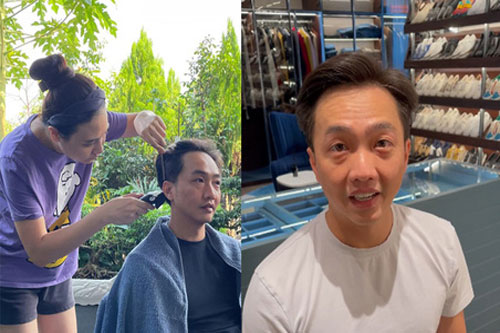 Cường Đô La khoe được vợ tự tay cắt tóc và đây là kết quả