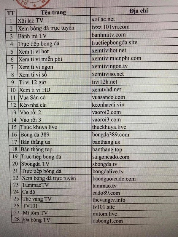 VTV đã có văn bản gửi Cục Phát thanh, Truyền hình và Thông tin điện tử (PTTH&TTĐT) đề nghị xử lý vi phạm của rất nhiều trang web. 