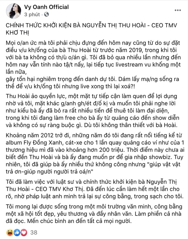 Nóng: Vy Oanh chính thức khởi kiện Hoa hậu Thu Hoài, tuyên bố căng đét! - Ảnh 2.