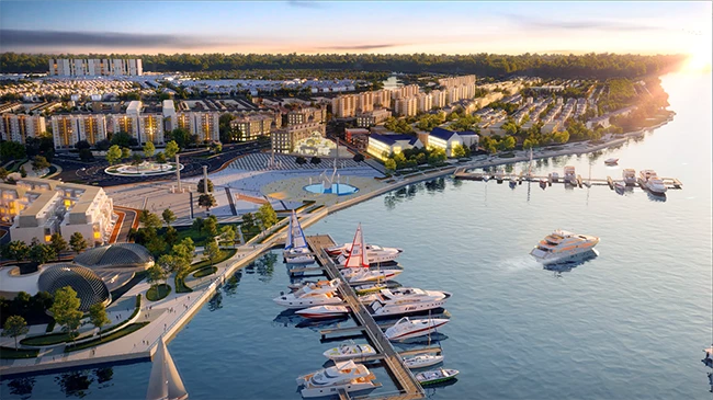 Tổ hợp Quảng trường - Bến du thuyền phong cách châu Âu hàng đầu khu vực tại Aqua City dự kiến ra mắt trong tháng 7 này.