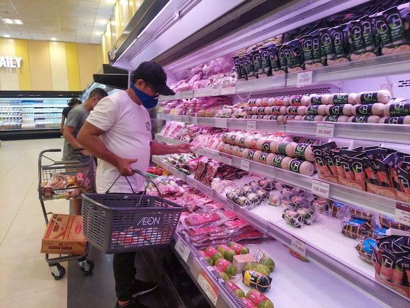 Hàng hoá trong các hệ thống siêu thị TP Hồ Chí Minh vẫn đảm bảo cung ứng đủ cho người dân.