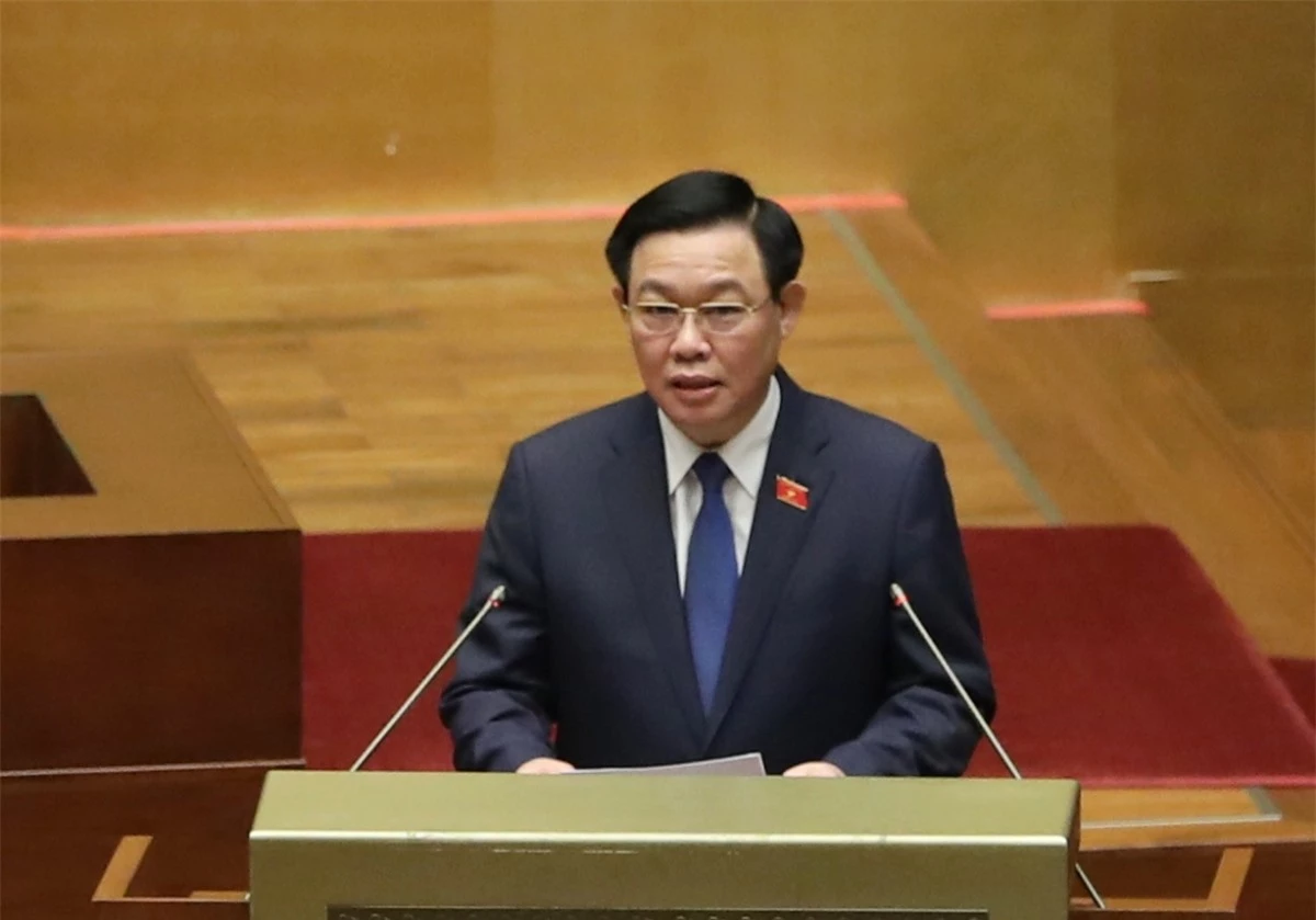 Chủ tịch Quốc hội Vương Đình Huệ phát biểu nhậm chức.