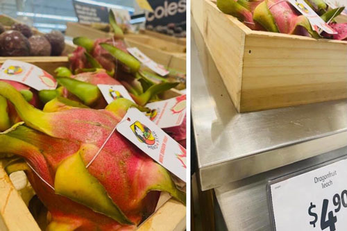 Thanh long Việt Nam bán tại Úc với giá 80.000 đồng/quả