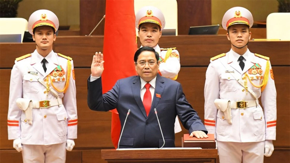Ông Phạm Minh Chính tuyên thệ nhậm chức Thủ tướng Chính phủ nhiệm kỳ Quốc hội khoá XIV vào tháng 4/2021