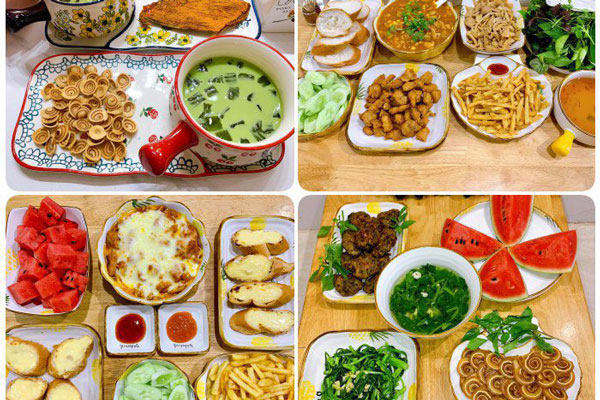 Vợ chồng 8x khoe toàn mâm cơm ngon, lúc nào vào bếp cũng có cả đôi