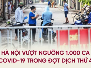 Hà Nội vượt ngưỡng 1.000 ca COVID-19 trong đợt dịch thứ 4