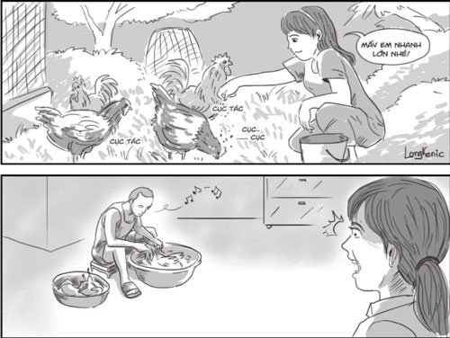 Thấy chồng hì hục ngồi vặt lông 4 con gà, tôi hỏi thì anh hào hứng trả lời một câu khiến tôi điêu đứng