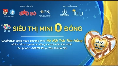 Hà Nội: Siêu thị mini 0 đồng hỗ trợ người gặp khó khăn do Covid-19.