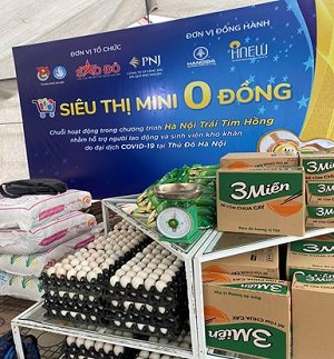 Hà Nội: Siêu thị mini 0 đồng hỗ trợ người gặp khó khăn do COVID-19
