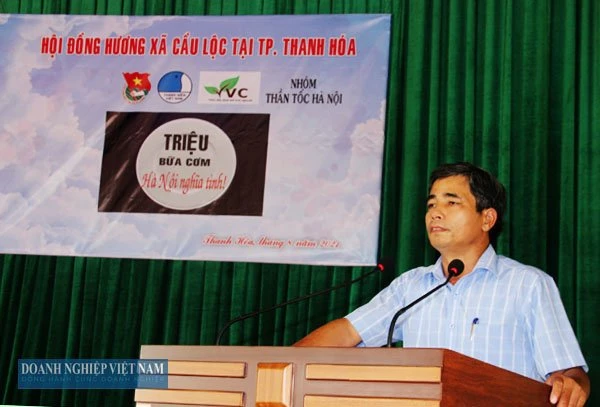 Ông Hoàng Văn Hà- Bí thư Đảng ủy xã Cầu Lộc phát biểu tại buổi phát động.