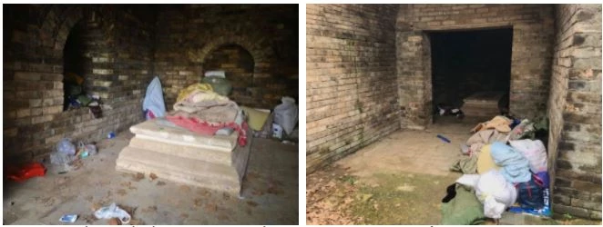 Đồ đạc chất đống bên trong mộ thất của công chúa Phúc Thanh. Ảnh: Beijing News
