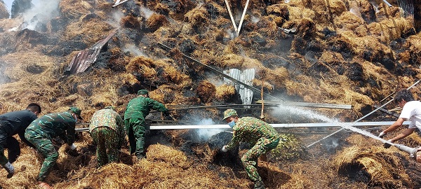 An Giang: Đồn Biên phòng Phú Hữu giúp người dân chữa cháy kịp thời