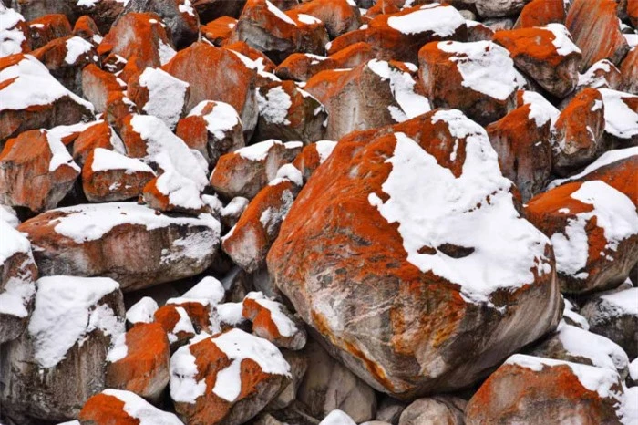 Bãi đá đỏ kỳ lạ được bao phủ bởi 15 ngọn núi tuyết ở độ cao 6.000m 4
