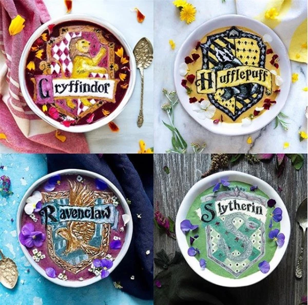 Những hình ảnh gắn liền với tiểu thuyết và phim Harry Potter được Hazel minh họa lại bằng các nguyên liệu pha chế