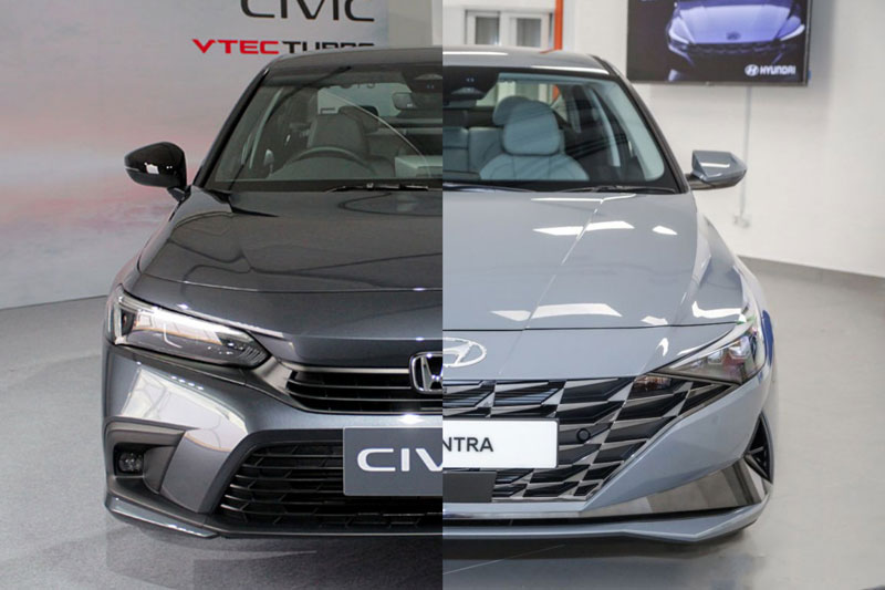 So sánh Honda Civic 2022 với Hyundai Elantra mới