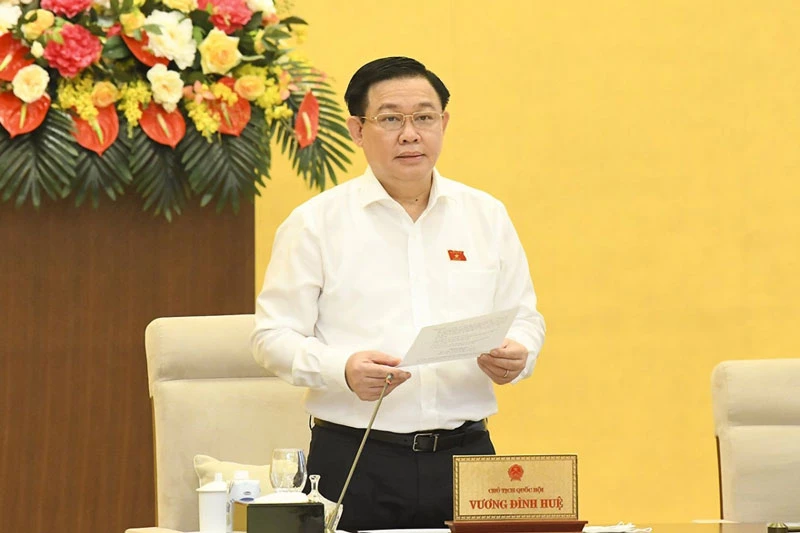 Chủ tịch Quốc hội Vương Đình Huệ phát biểu tại Phiên họp thứ 2 của Uỷ ban thường vụ Quốc hội
