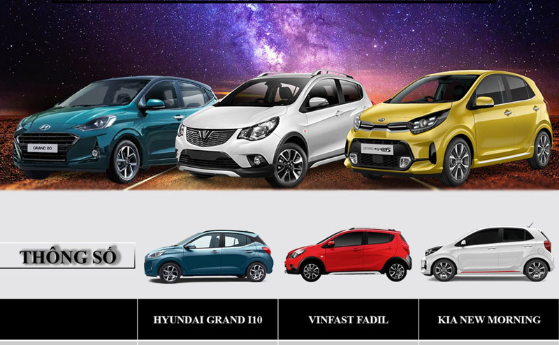 So sánh Hyundai Grand i10 với 2 đối thủ VinFast Fadil và Kia Morning