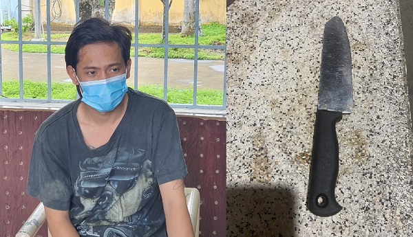 Trèo tường thăm bạn gái bị phát hiện, thanh niên dùng dao tấn công công an