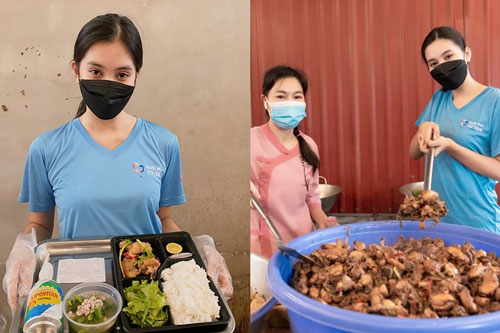 Tiểu Vy trổ tài nấu 1.500 suất cơm cho đội ngũ tuyến đầu trong ngày sinh nhật tuổi 21