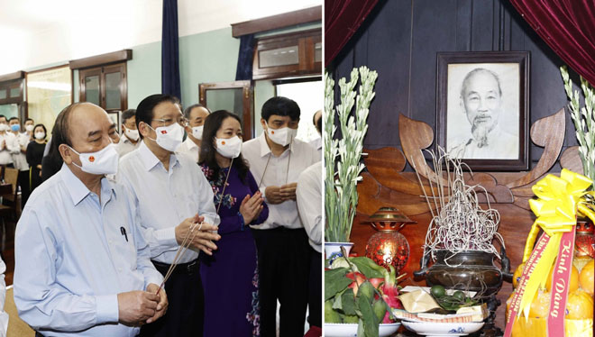 Chủ tịch nước Nguyễn Xuân Phúc dâng hương tưởng niệm Chủ tịch Hồ Chí Minh