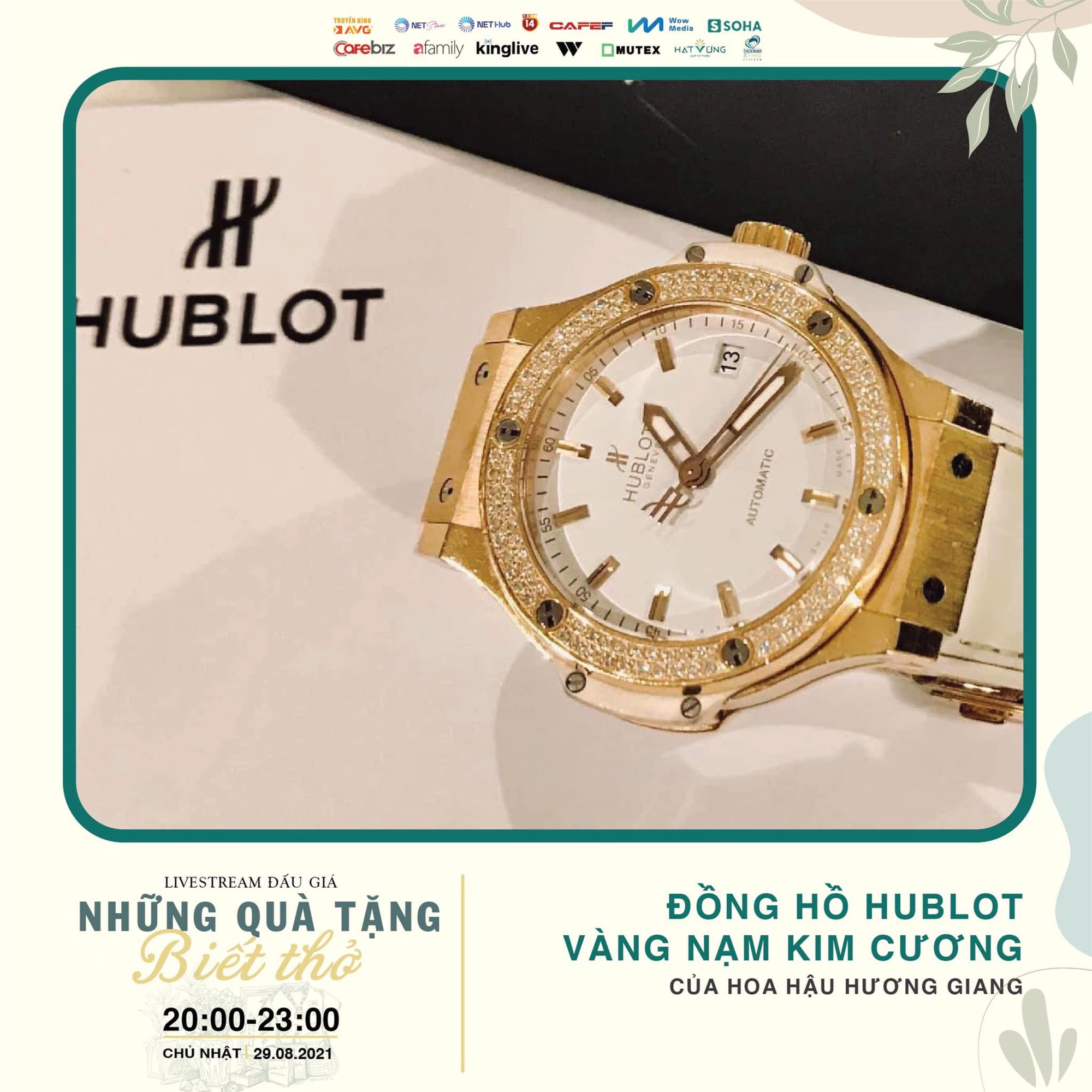 Đồng hồ kim cương của Hoa hậu Hương Giang được bán được 699 triệu đồng, ủng hộ tiền mua máy thở - Ảnh 1.
