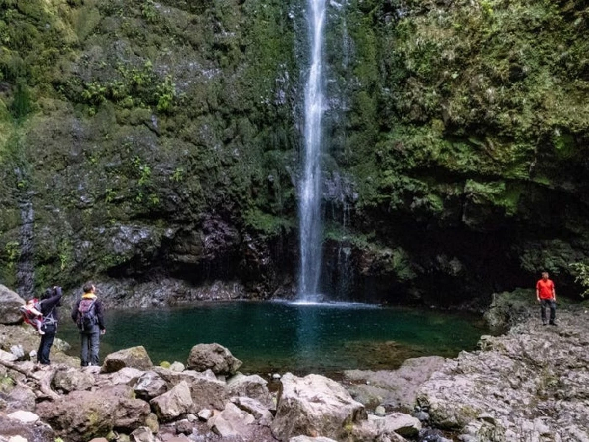 Thác nước trên đảo Madeira.